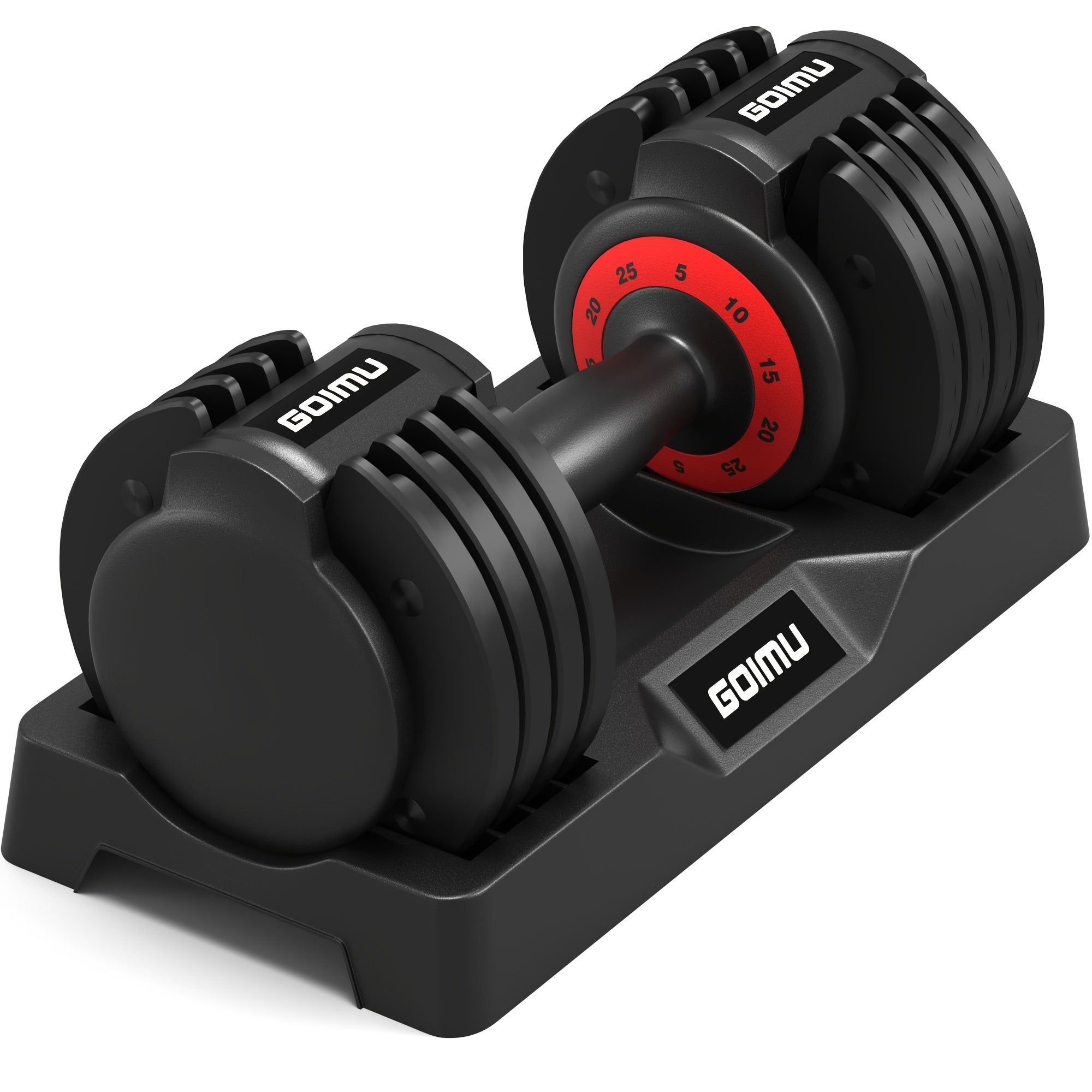 Adjustable Dumbbell Single, Quick Adjust Dumbbells, 25/55LB Dumbbell Weights