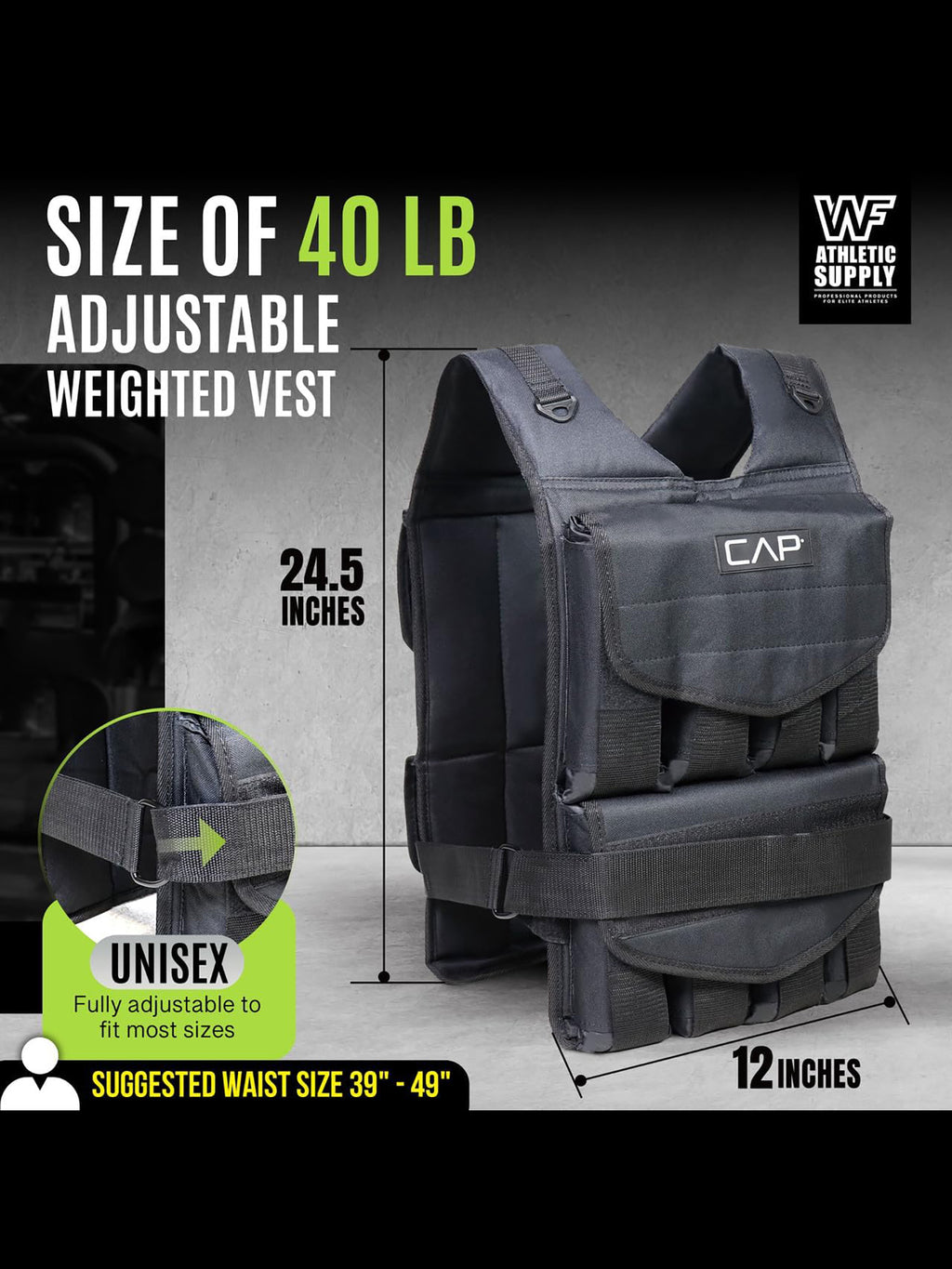 40 LB Adjustable Weighted Vest