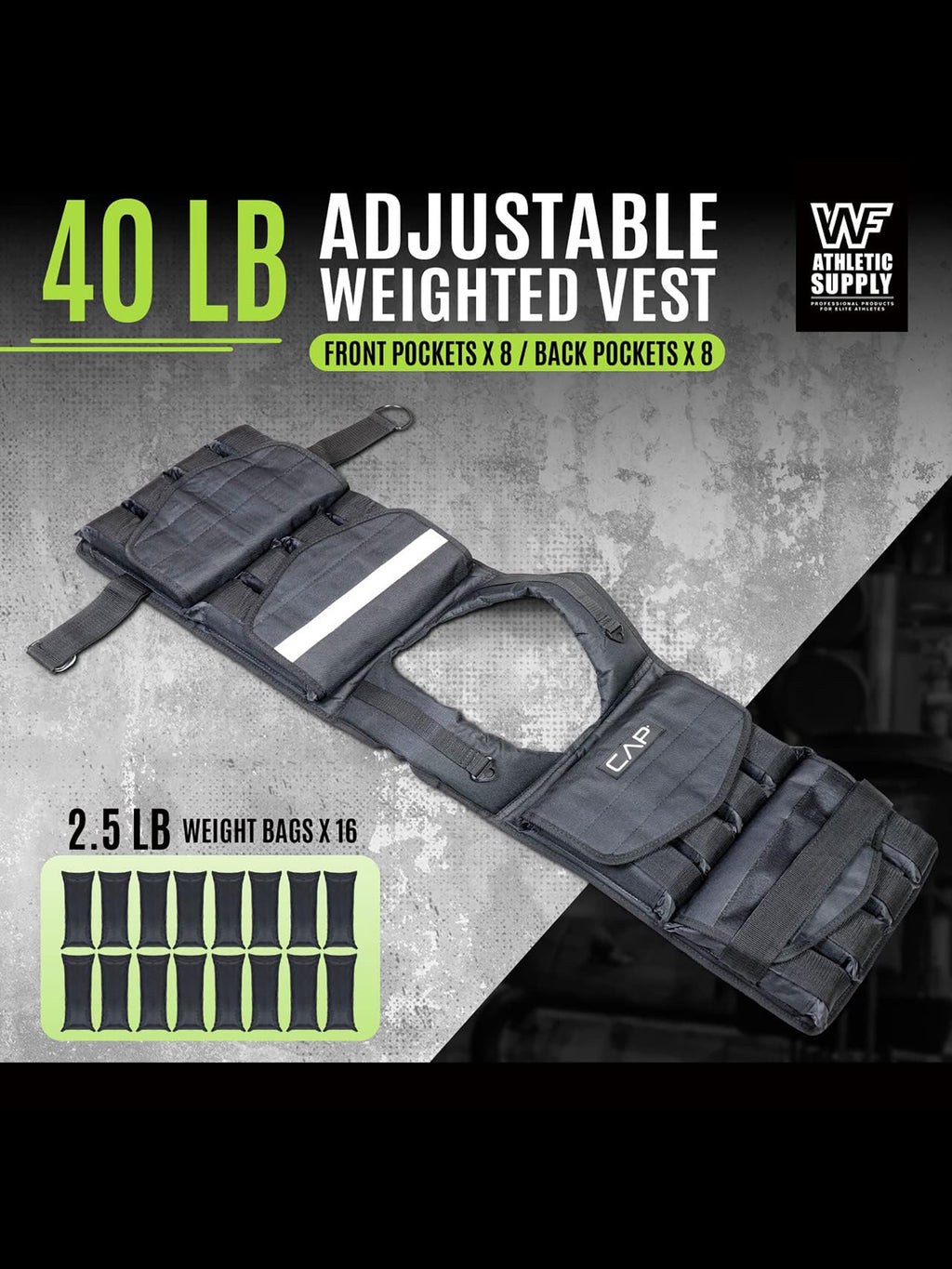 40 LB Adjustable Weighted Vest