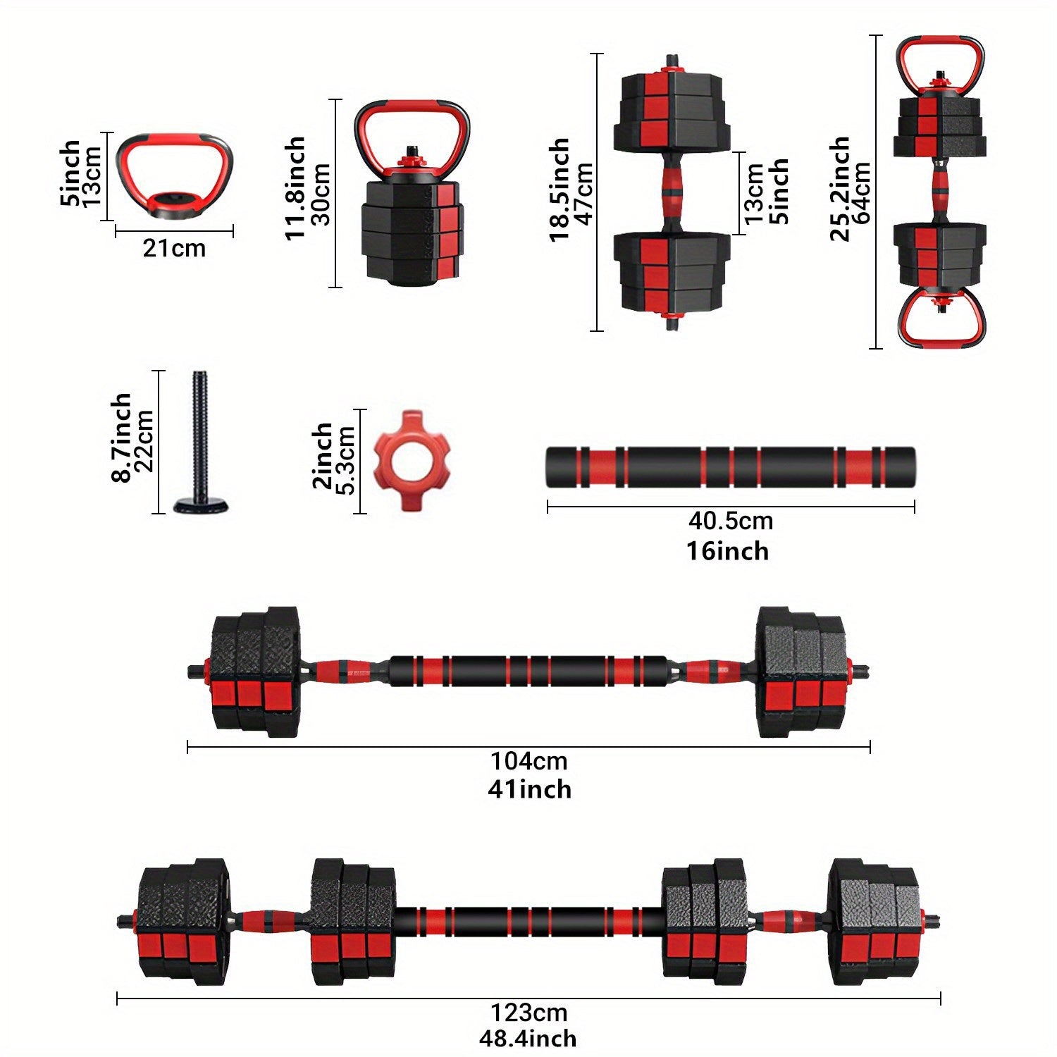 New Totall 44LB Dumbells Pair Gym Weights Dumbbell Body Building Free Weight Set