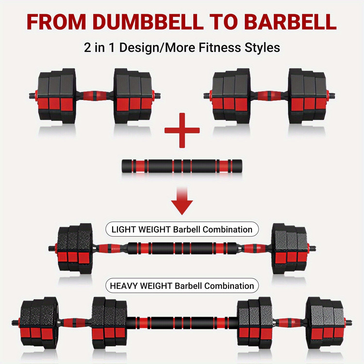 New Totall 44LB Dumbells Pair Gym Weights Dumbbell Body Building Free Weight Set