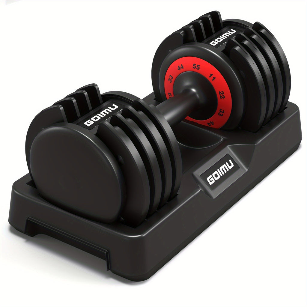Adjustable Dumbbell Single, Quick Adjust Dumbbells, 25/55LB Dumbbell Weights
