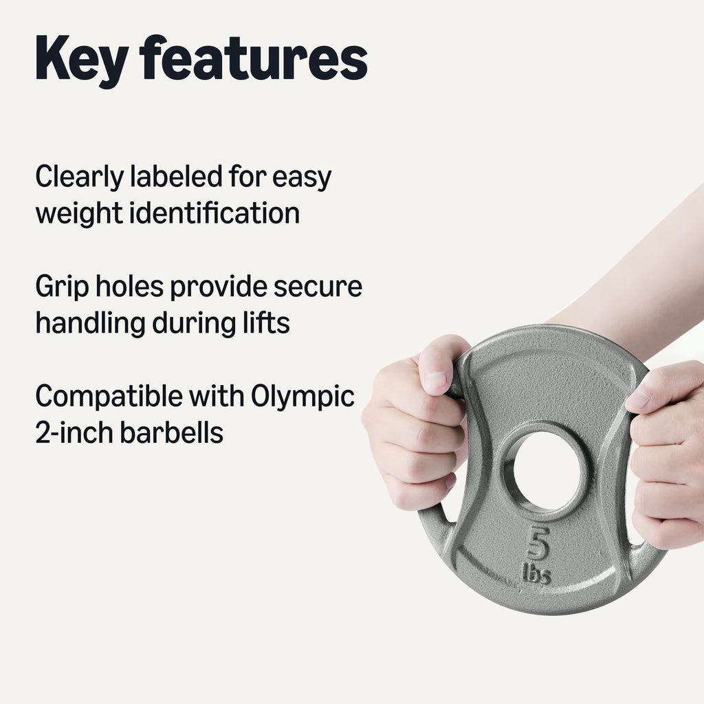 2-Inch Olympic Cast Iron Grip Weight Plates