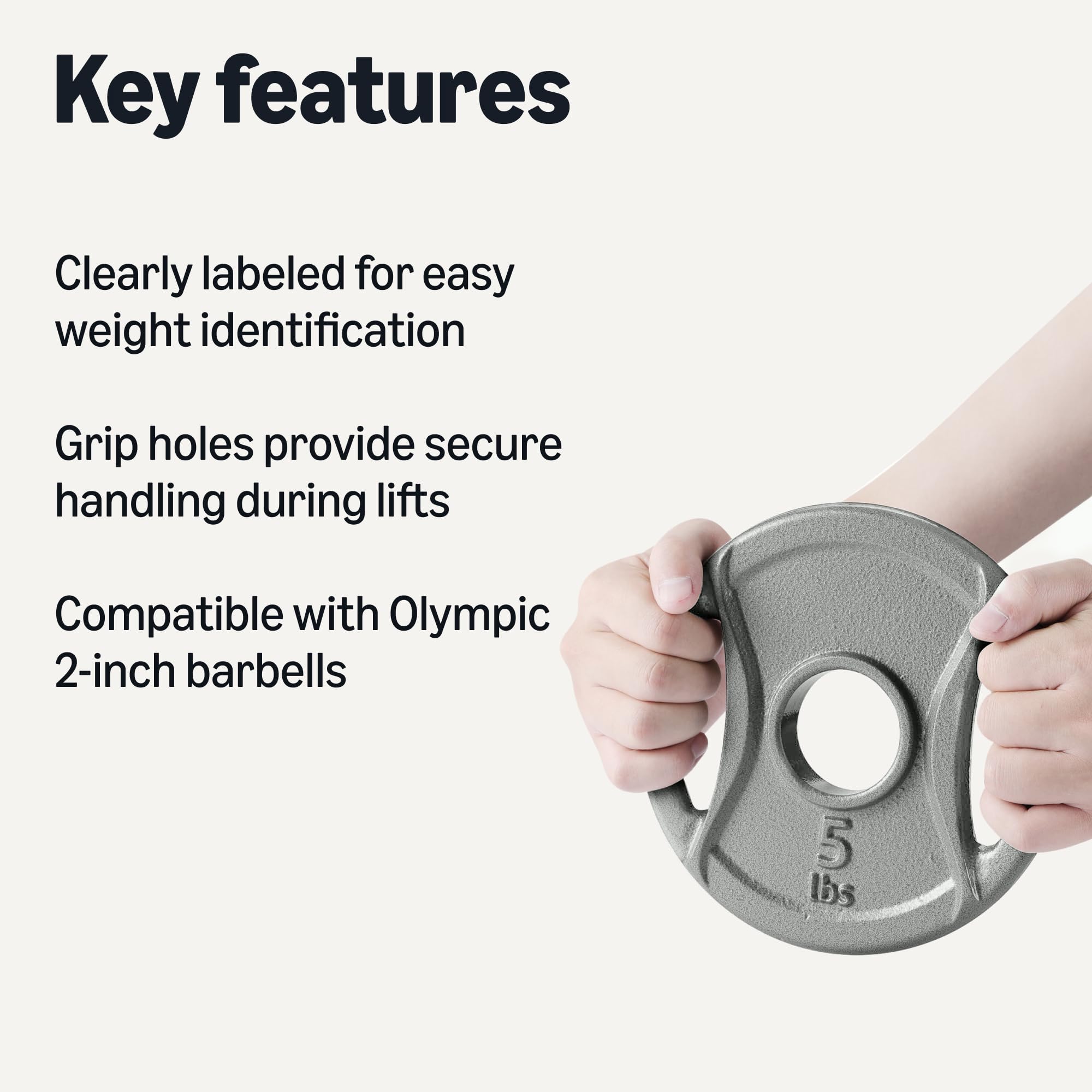 2-Inch Olympic Cast Iron Grip Weight Plates
