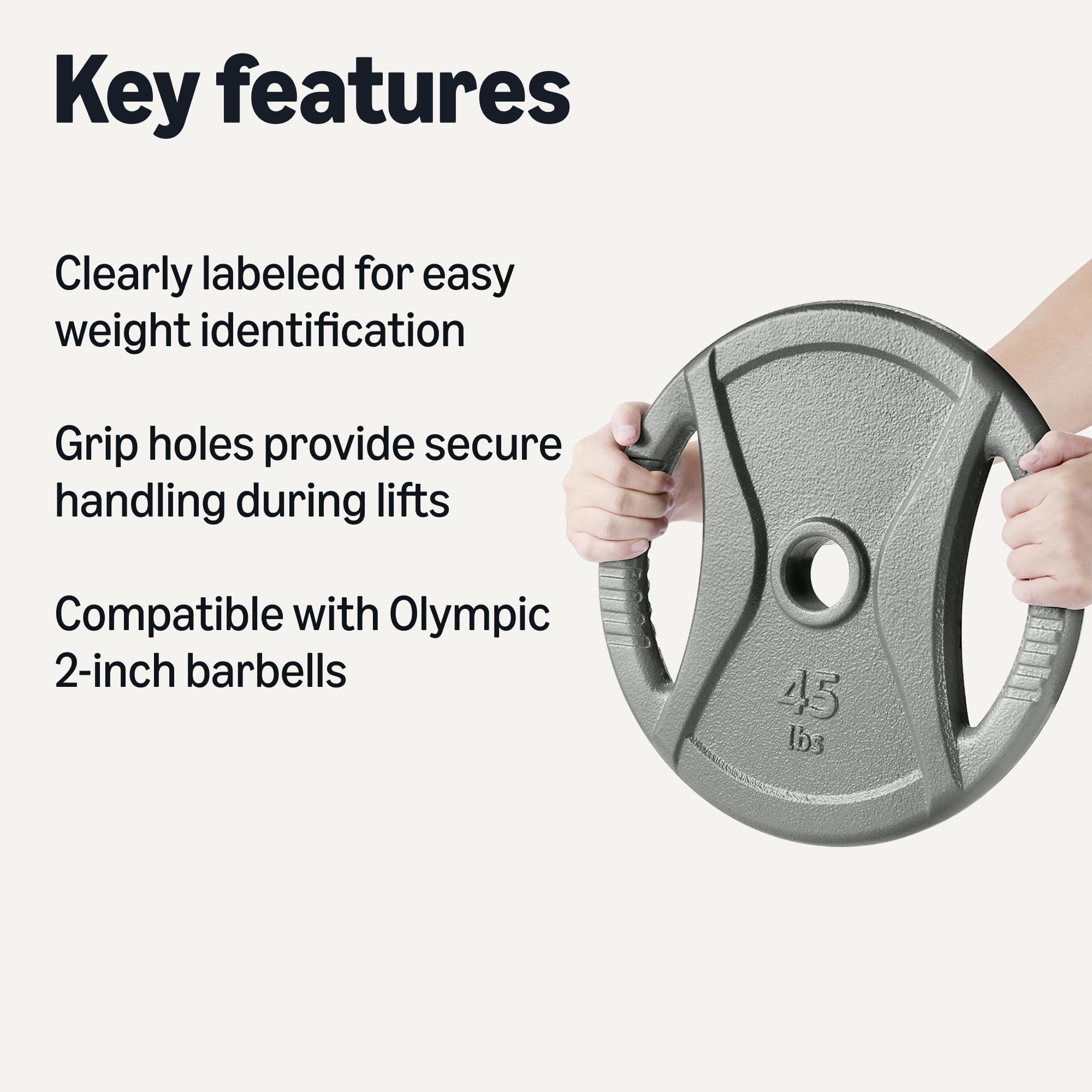 2-Inch Olympic Cast Iron Grip Weight Plates