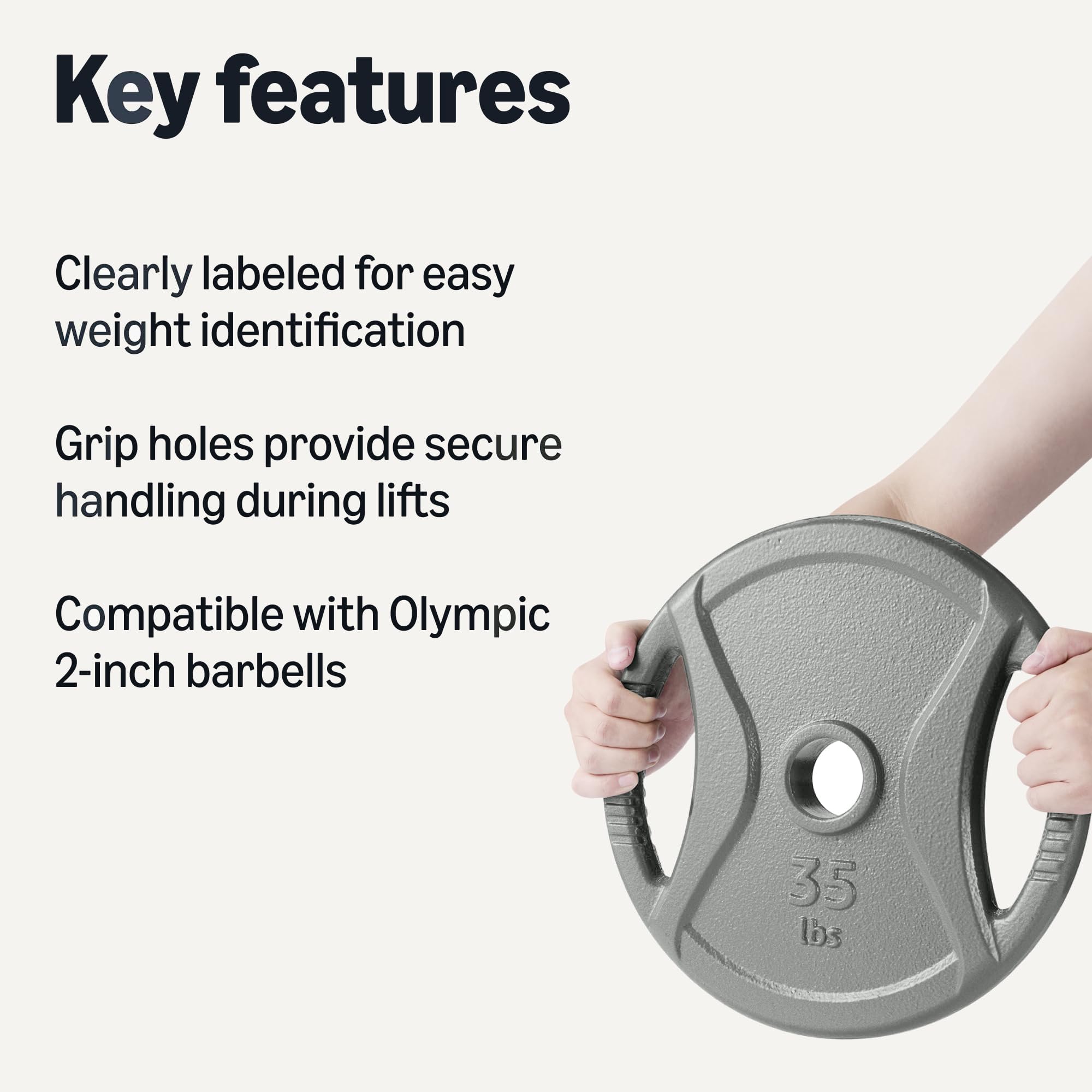 2-Inch Olympic Cast Iron Grip Weight Plates