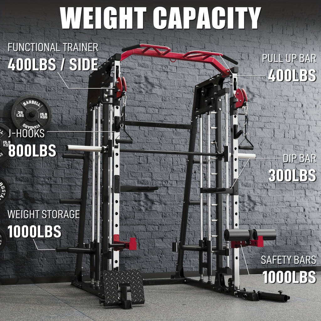 2200lbs All-in-1 Smith Machine Home Gym