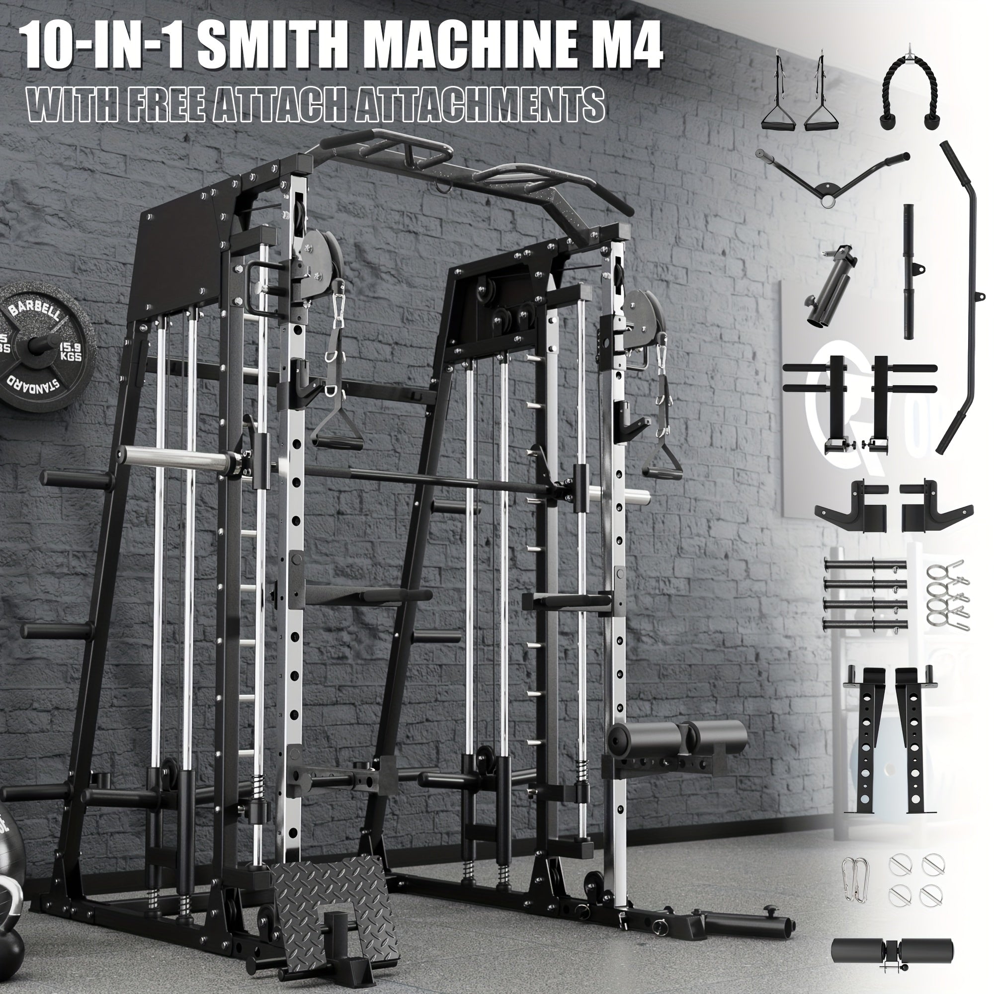 2200lbs All-in-1 Smith Machine Home Gym