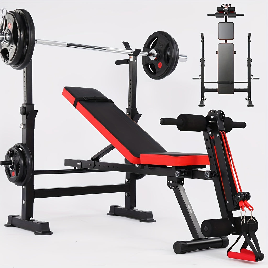 1PCS Professional Weight Bench Set With Barbell/Squat Rack
