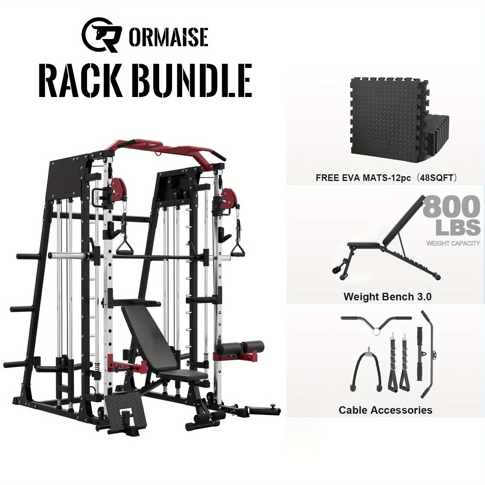 2200lbs All-in-1 Smith Machine Home Gym