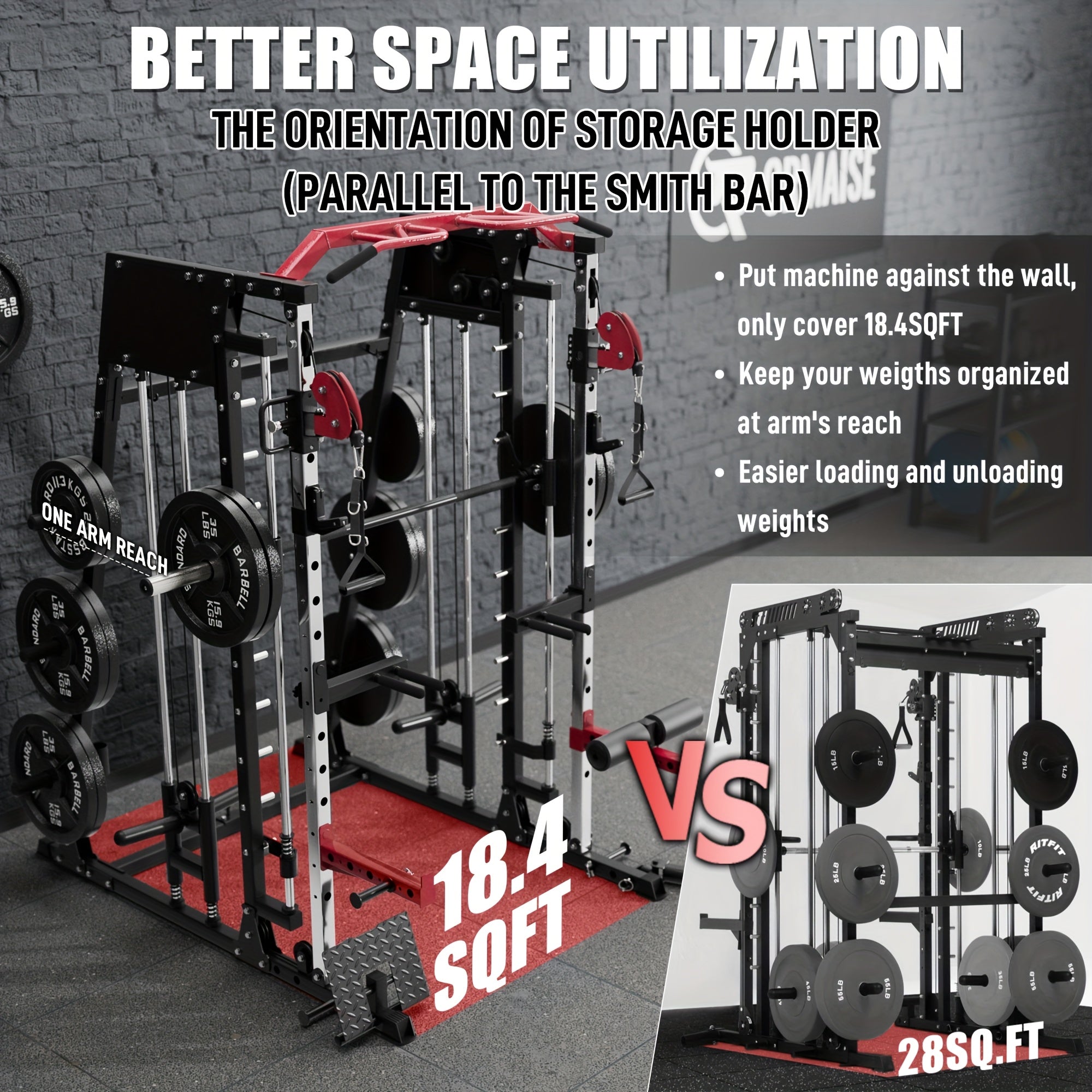 2200lbs All-in-1 Smith Machine Home Gym