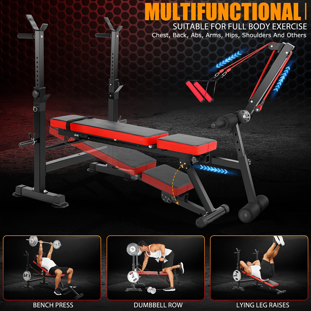 1PCS Professional Weight Bench Set With Barbell/Squat Rack