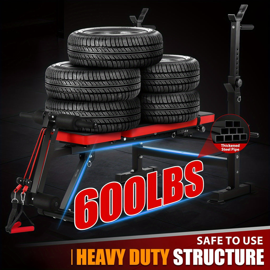 1PCS Professional Weight Bench Set With Barbell/Squat Rack